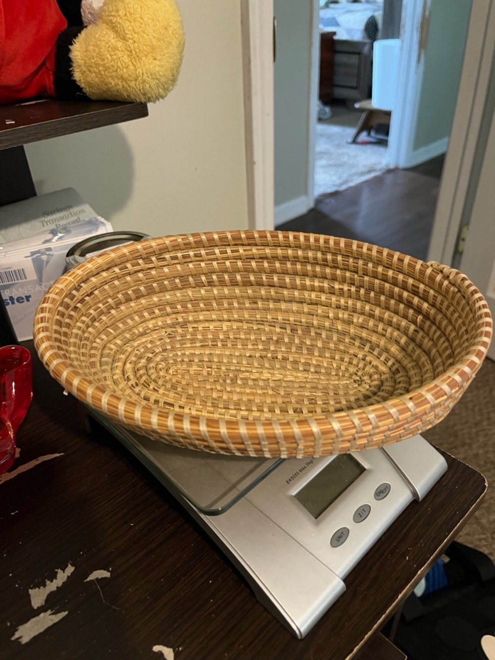 Decorative handwoven coil basket